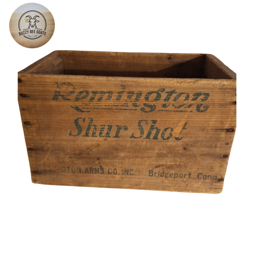 WINCHESTER REPEATING ARMS WOODEN SHELL SHOT CRATE VINTAGE AMMO BOX USA 14X9